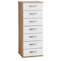 Regal 7 Drawer Bedside Cocobola And White Gloss