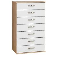 Regal 7 Drawer Chest White And White Gloss