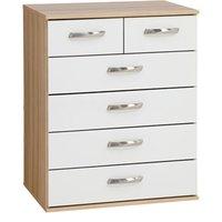 Regal 2 over 4 Chest of Drawers Black Woodgrain And Cocobola