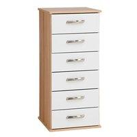 Regal 6 Chest of Drawers Black Woodgrain And Oak