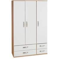 Regal 3 Door Wardrobe and 4 Drawers Beech And Wenge