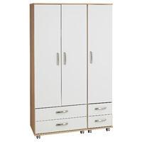 Regal 3 Door 4 Drawer Wardrobe White And White Gloss