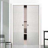 Ripple White Double Pocket Doors