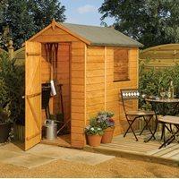 ROWLINSON MODULAR 6 x 4 GARDEN SHED in Honey Brown