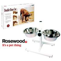 Rosewood Adjustable Double Diner Dog Bowl