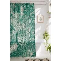 Saskia Pomeroy Plants Shower Curtain, GREEN