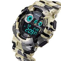 SANDA Men's Military Camouflage Design Digital LCD Waterproof Sports Watch