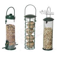 Set of 3 Pre-filled bird feeders - seed, peanuts & fatballs