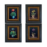 Set of Four Antiqued Auricula Prints - SAVE £56