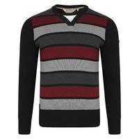 Seymour Striped Jumper in Black - Dissident