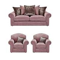 Shimmer 3 Seater Sofa Plus 2 Chairs