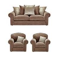 Shimmer 3 Seater Sofa Plus 2 Chairs