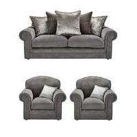 Shimmer 3 Seater Sofa Plus 2 Chairs