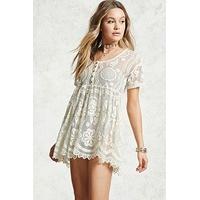 Sheer Lace Babydoll Dress