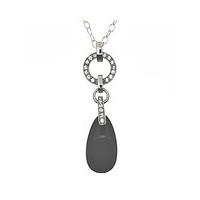 Silver Onyx & Crystal Pendant