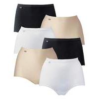 Sloggi 6Pk Basic Maxi Briefs,Blk/Wht/Skn