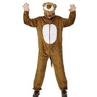 Smiffy's Adult Unisex Lion Costume, Jumpsuit with Hood, Party Animals, Serious Fun, Size: M, 31678