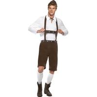 Smiffy's Adult Men's Bavarian Man Costume, Lederhosen Shorts, Braces, Top and Hat, Around the World, Serious Fun, Size: M, 30286