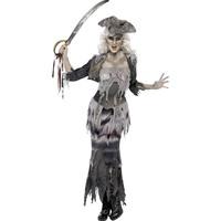 Smiffy's Adult Women's Ghost Ship Ghoulina Costume, Top, Skirt, Jacket And Hat,