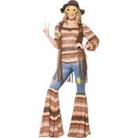 Smiffy's Adult Women's Harmony Hippie, Top, Flares And Waistcoat, 70 Disco,