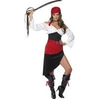 Smiffy's Adult Women's Sassy Pirate Wench Costume, Top, Skirt, Belt And