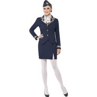 Smiffy's Adult Women's Airways Attendant Costume, Jacket, Skirt, Scarf And Hat,