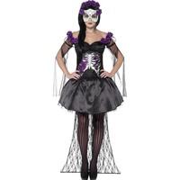 Smiffy's Adult Women's Day Of The Dead Senorita Costume, Printed Top, Skirt,