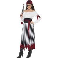 Smiffy's Adult Women's Pirate Lady Costume, Dress With Arms Tied, Belt And