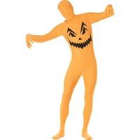 Smiffy's Men's Pumpkin Second Skin Costume With Bum Bag, Legends Of Evil,