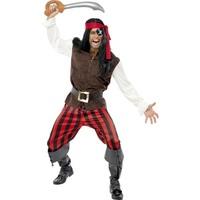 Smiffy's Adult Men's Pirate Ship Mate Costume, Top, Trousers, Scarf And Belt,