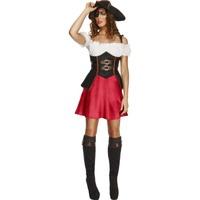 Smiffy's Adult Women's Fever Pirate Wench Costume, Dress, Attached Underskirt,