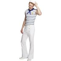 Smiffy's Adult Men's Fever Male French Sailor Costume, Top, Trousers And Neck