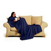 Snug~Rug 60 x 84-inch Adult Deluxe Coral The Blanket with Sleeves Fleece, Navy Blue