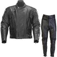 Spada Road Leather Motorcycle Jacket and Trousers Black Kit