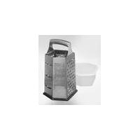 Stainless steel grater, 6-sided, with collector