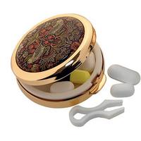 Stratton of Mayfair Strawberry Thief Pill Box, Brass