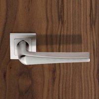 Steelworx SSL1404 Lever Latch Handles on Square Sprung Rose