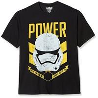 STAR WARS Men's The Force Awakens Adult Male Stormtrooper First Order Power Short Sleeve T-Shirt, Black, Small