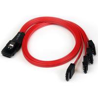 StarTech SAS8087S4R50 500mm SAS Cable - SFF-8087 To 4x Latching SA...