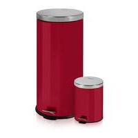 Swan 30l & 5l Round Pedal Bins - Red