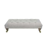 The Derwent Collection Fabric Buttoned Footstool