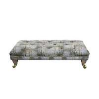 The Derwent Collection Fabric Buttoned Footstool