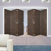 Thrufold Calgary Flush Abachi Wood 3+3 Folding Door - Prefinished