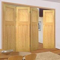 Thrufold Cambridge Period Oak 3+1 Folding Door - Unfinished