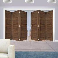 Thrufold Coventry Walnut Shaker 3+3 Folding Door - Prefinished