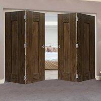 Thrufold Axis Shaker Walnut 2+2 Folding Door Panelled - Prefinished