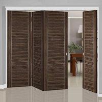 Thrufold Calgary Flush Abachi Wood 3+1 Folding Door - Prefinished