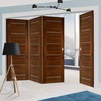 Thrufold Valencia Walnut 3+1 Folding Door - Prefinished