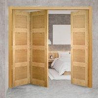 Thrufold Coventry Shaker Oak 2+1 Folding Door - Unfinished