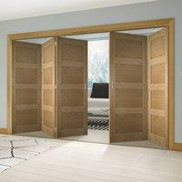 Thrufold Coventry Shaker Oak 3+2 Folding Door - Unfinished